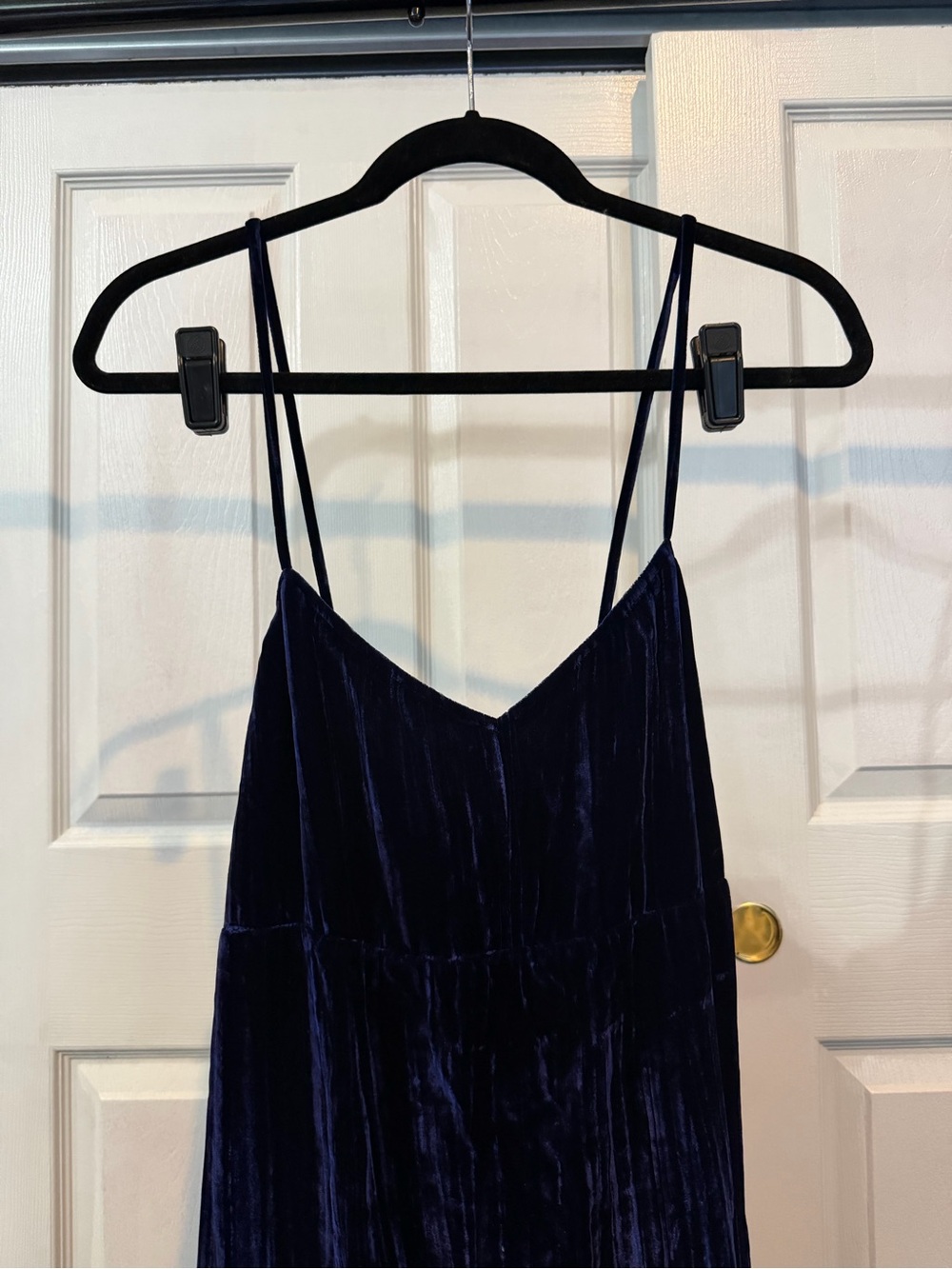 Madewell Velvet Navy Strapless midi Slip Dress with Spaghetti Straps. NWT.